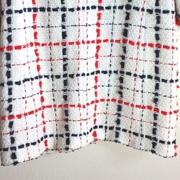 NWOT Amen Wardy Check Pattern Tweed Long Coat Size FR46 - Picture 9 of 16